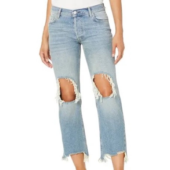 Free People Denim - Free People Maggie Mid Rise Straight Leg Jeans cropped size 24